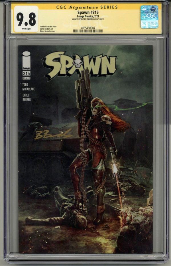 Image for SPAWN #315 CGC 9.8 SS SIGNED BJORN BARENDS TODD MCFARLANE STORY LOW POP 7 RARE