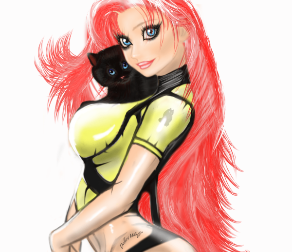 Image for Sum rando anime' chik & her kitty ..I dunno her name (deal w/ it)