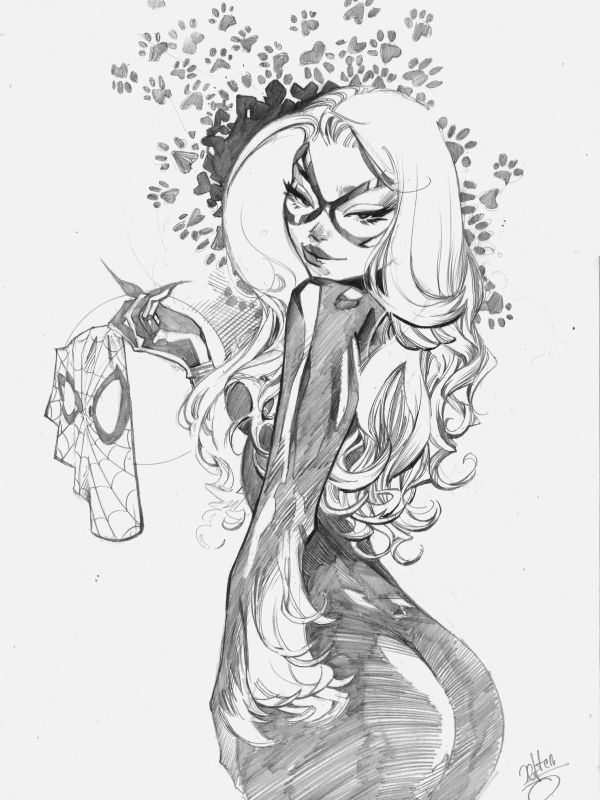 Image for black cat original art pencils by jefter