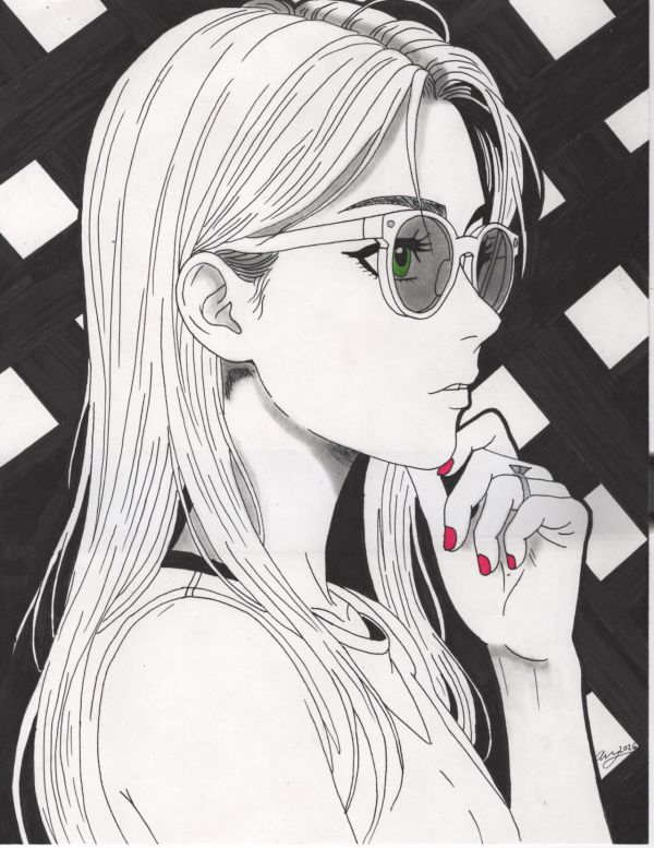 Image for Manga-Style Portrait of Woman
