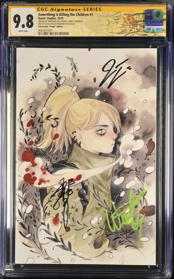 Image for Something is Killing the Children #1 Peach Momoko GITD LTD 50 NYCC Convention "Virgin" Edition | CGC 9.8 | Signature Series Signed Peach Momoko, James Tynion IV & Werther Dell'Edera