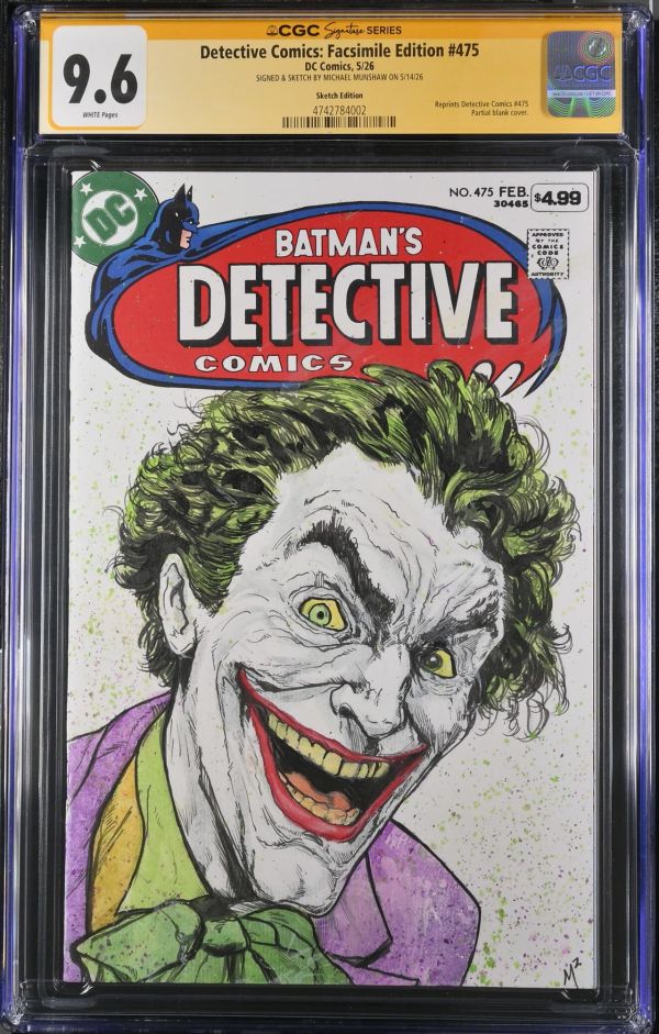 Image for Detective Comics: Facsimile Edition #475 CGC 9.6 Signed by Michael Munshaw