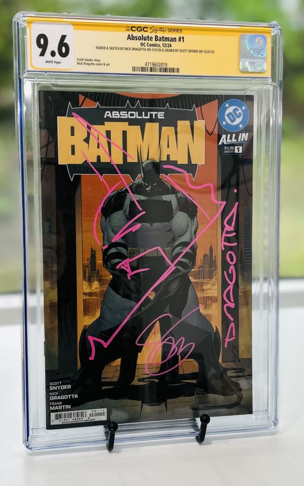 Image for Absolute Batman #1 CGC 9.6 SKETCH + SIGNED by Dragotta & Snyder 