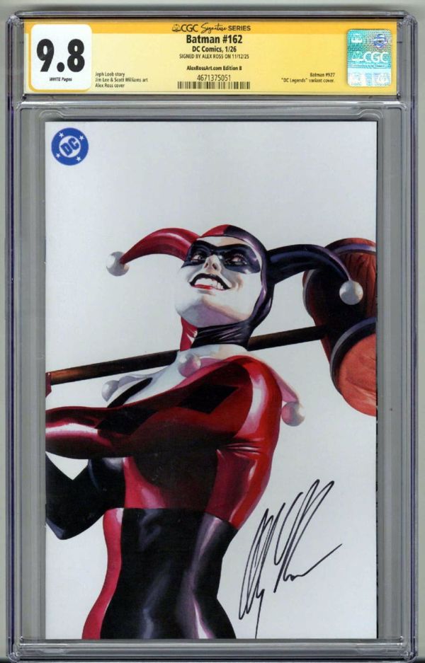 Image for BATMAN #162 CGC 9.8 SS SIGNED ALEX ROSS DC LEGENDS VARIANT COVER HARLEY QUINN