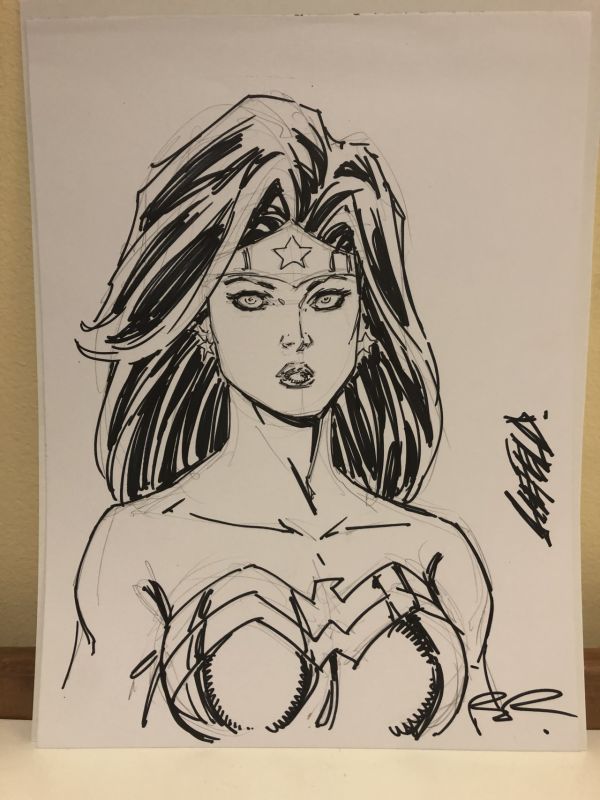 Image for Wonder Woman Ink Drawing by Rob Liefeld