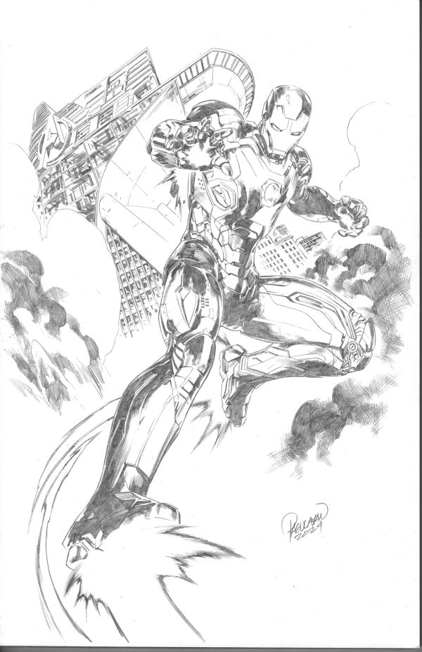 Image for MCU Iron Man Mark 45 Commission, 11 x 17 pencils, 2024