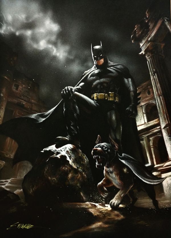 Image for Batman And ace Black paper 11x17 by Manu Silva 