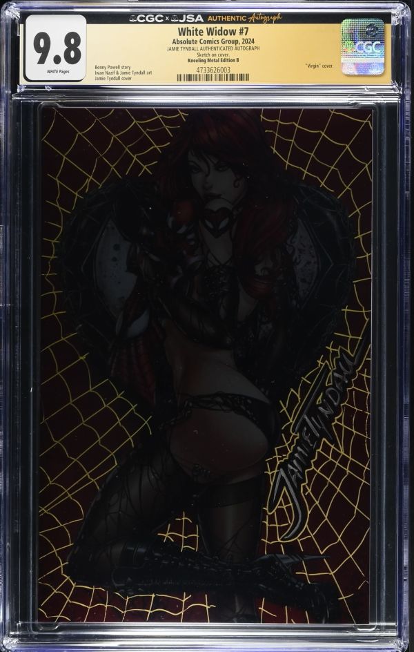 Image for White Widow #7 Kneeling Metal Edition B CGC 9.8 Signed by Jamie Tyndall