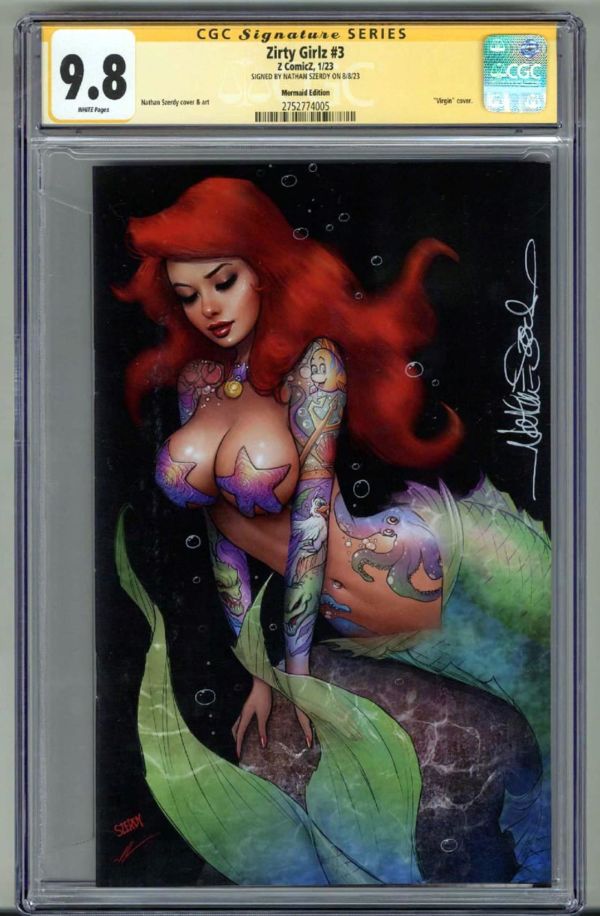 Image for ZIRTY GIRLZ #3 CGC 9.8 SS SIGNED NATHAN SZERDY ARIEL LITTLE MERMAID VIRGIN COVER