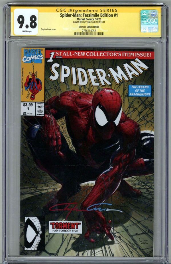 Image for SPIDER MAN: FACSIMILE EDITION #1 CGC 9.8 SS SIGNED CLAYTON CRAIN VARIANT EDITION