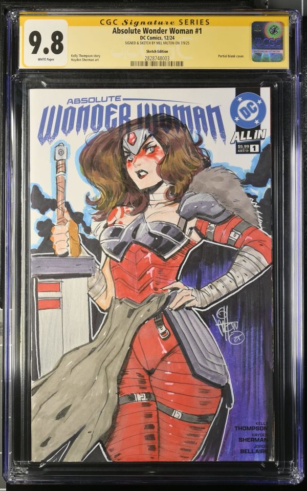 Image for Absolute Wonder Woman #1 sketch cover by Mel Milton CGC 9.8