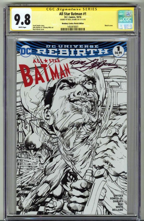 Image for ALL STAR BATMAN #1 CGC 9.8 SS SIGNED NEAL ADAMS SKETCH EDITION LOW POP 3 RARE