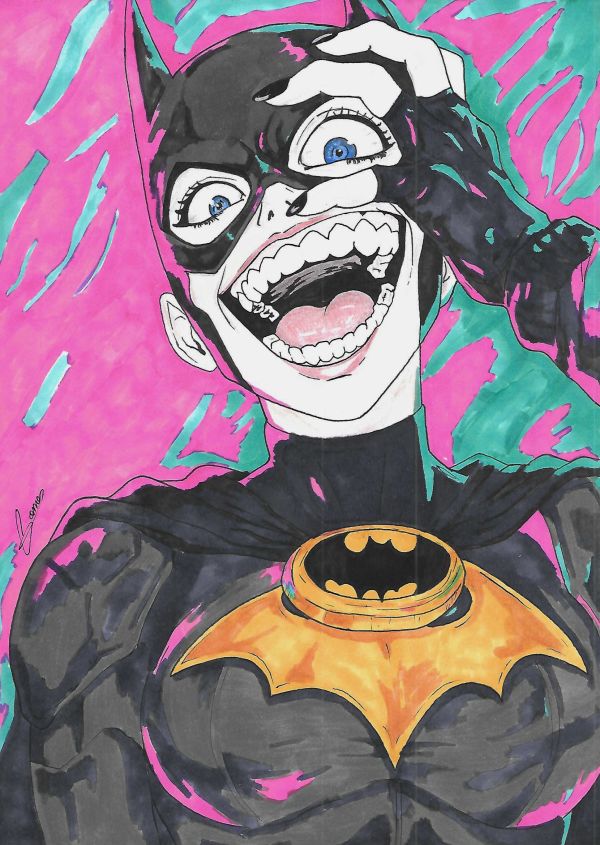 Image for Batgirl Smiling Portrait ART by Renato 9x12 