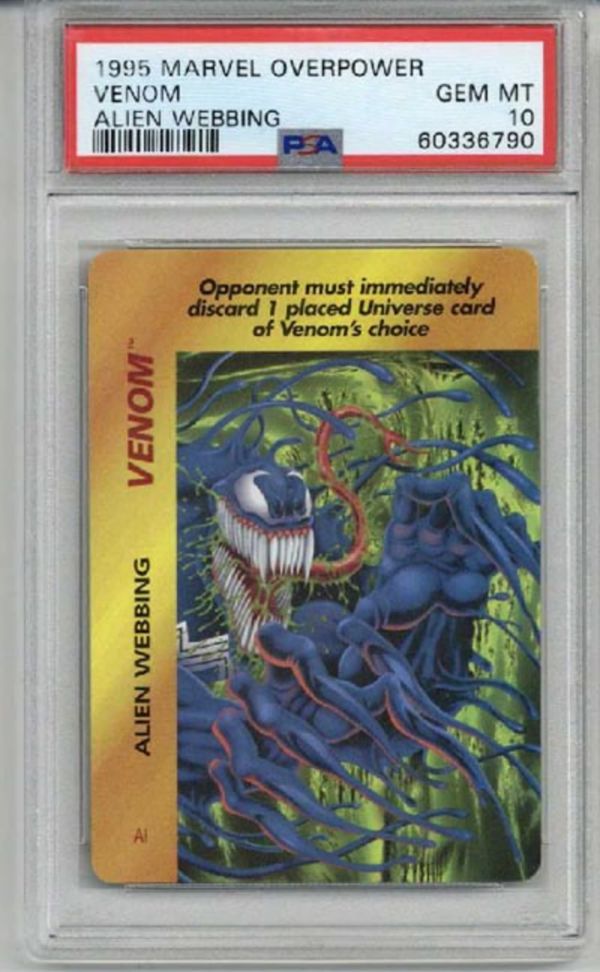 Image for 1995 MARVEL OVERPOWER VENOM ALIEN WEBBING PSA 10 LOW POP VERY RARE