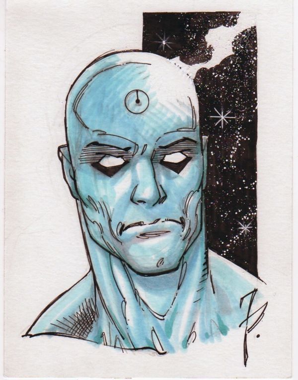 Image for Dr. Manhattan Mixed Media Illustration