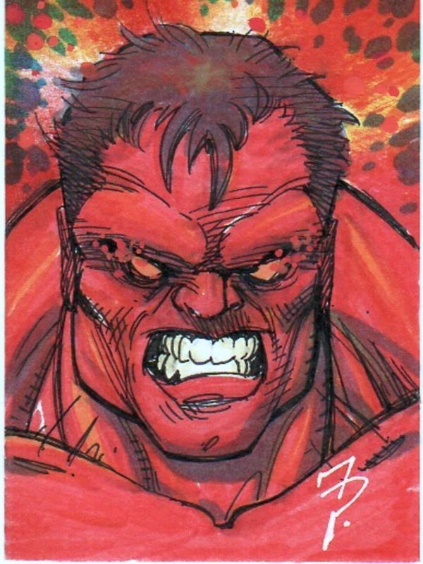 Image for Red Hulk Mixed Media Art
