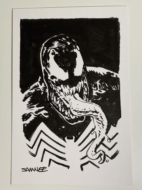 Image for Venom Negative Space Inked Artwork by Chris Samnee