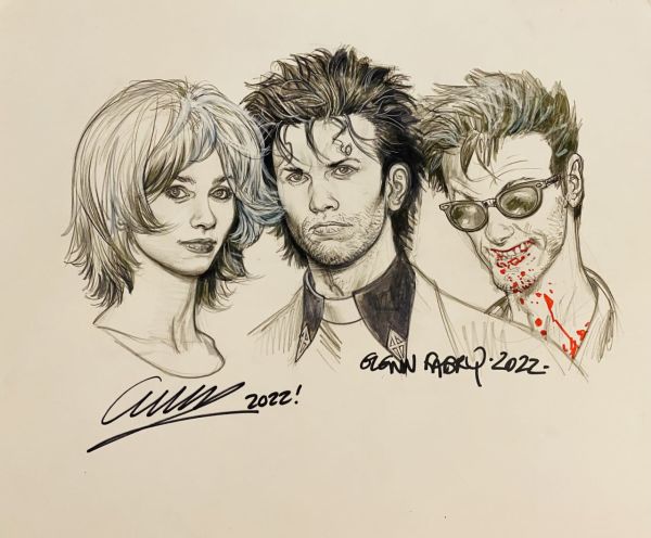 Image for Preacher Trio Sketch Signed by Garth Ennis