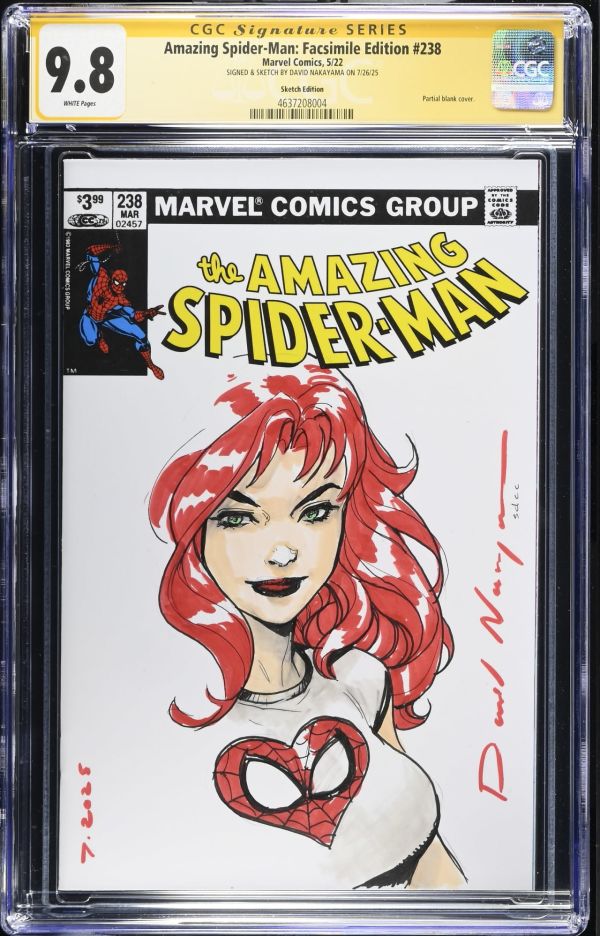 Image for Amazing Spider-Man: Facsimile Edition #238 CGC 9.8 Signed by David Nakayama