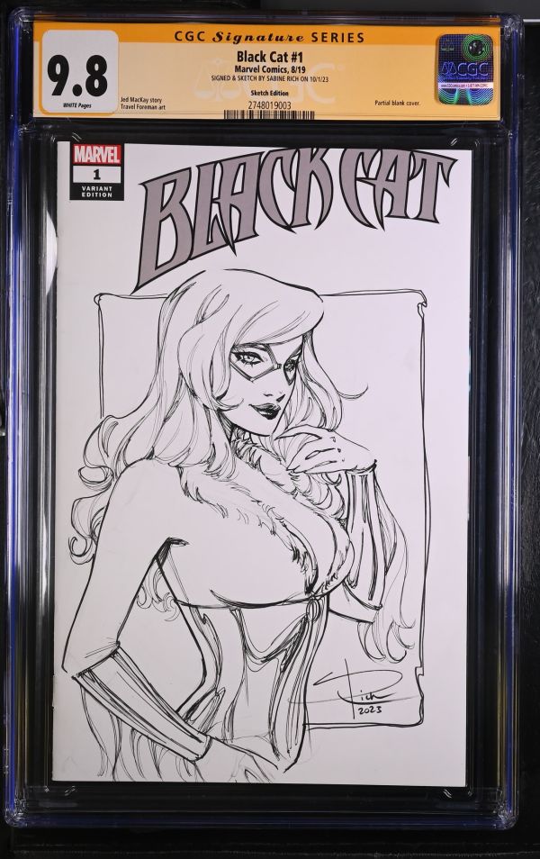 Image for Black Cat #1 CGC 9.8 Signed & Sketched by Sabine Rich