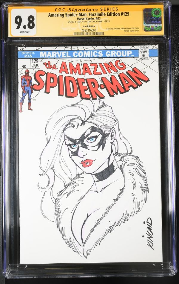 Image for Amazing Spider-Man: Facsimile Edition #129 CGC 9.8 Signed & Sketched by Ryan Kincaid