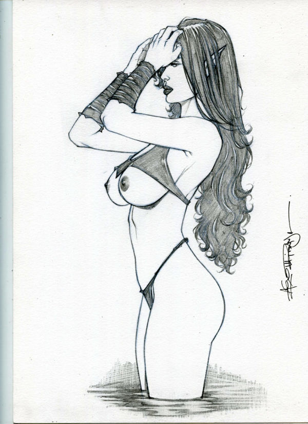 Image for 8,5x11" GINA ELF GIRL SK#3818 ORIGINAL PINUP GIRL by ALEX MIRANDA