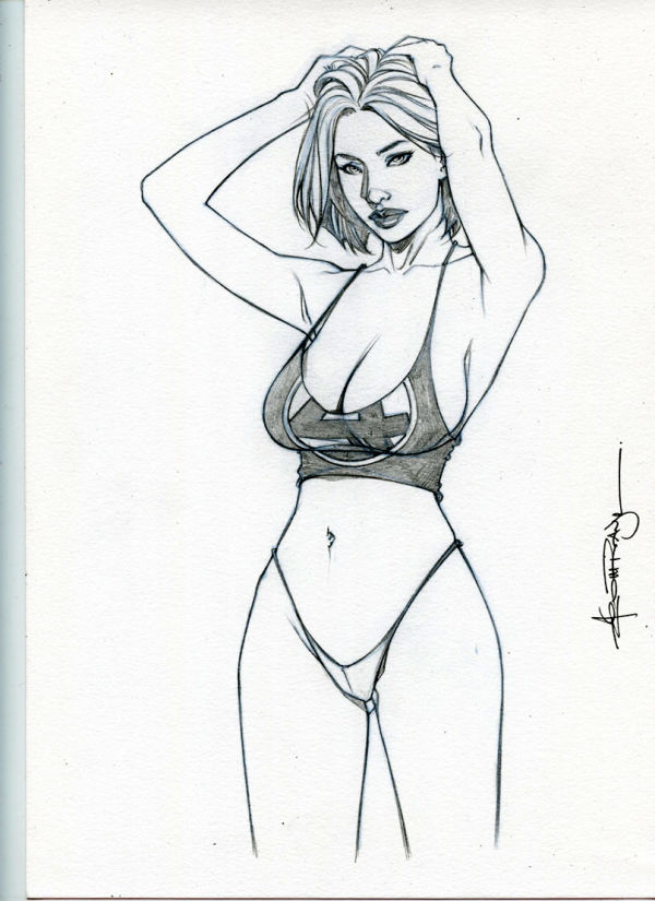 Image for 8,5x11" SUE STORM SK#3820 ORIGINAL PINUP GIRL by ALEX MIRANDA