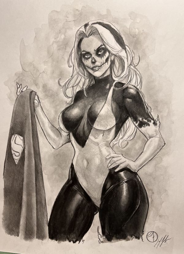 Image for Black and White Female Character Pin Up