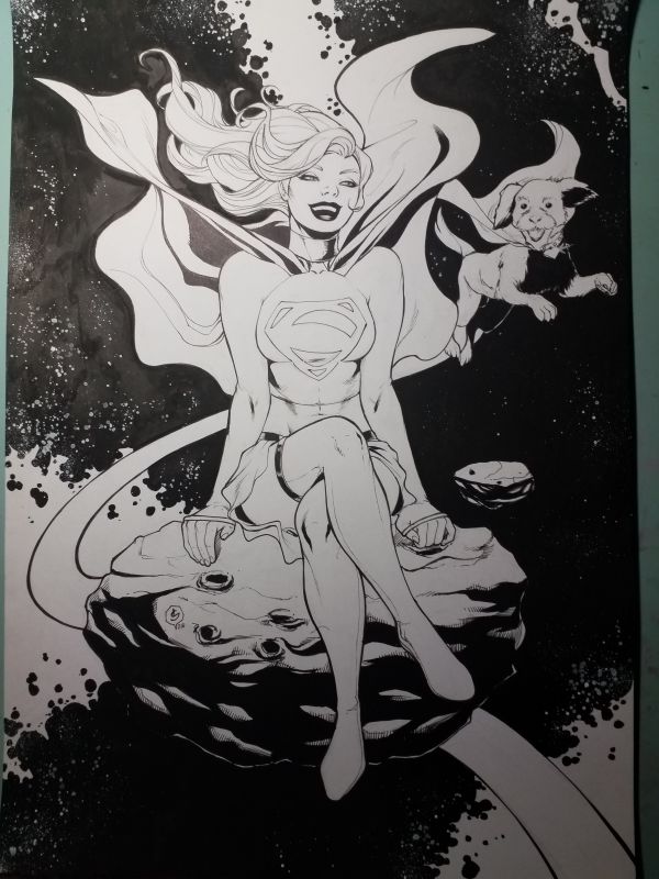 Image for Supergirl and Krypto Original Art Cover A3