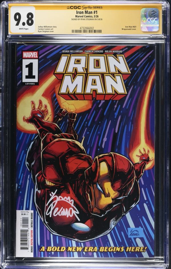 Image for Iron Man #1 CGC 9.8 Signed by Ryan Stegman