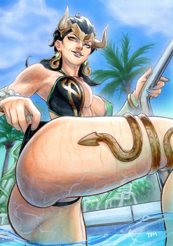 Image for Lady Loki Seaside Siren Marvel Rivals A4 Original Art - NSFW 2026