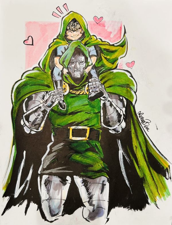 Image for Doctor Doom and Child Mixed Media Art by criaturabebe
