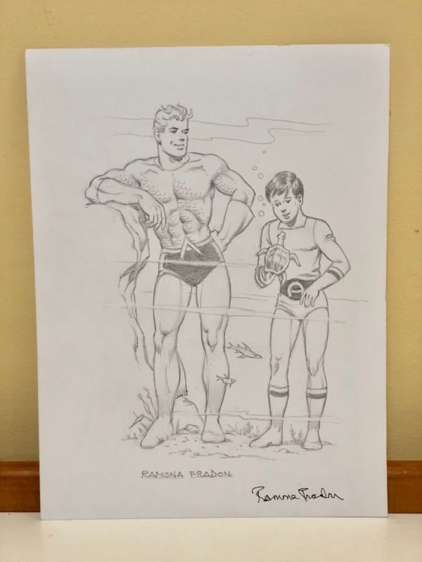 Image for Aquaman & Aqualad Drawing by Ramona Fradon