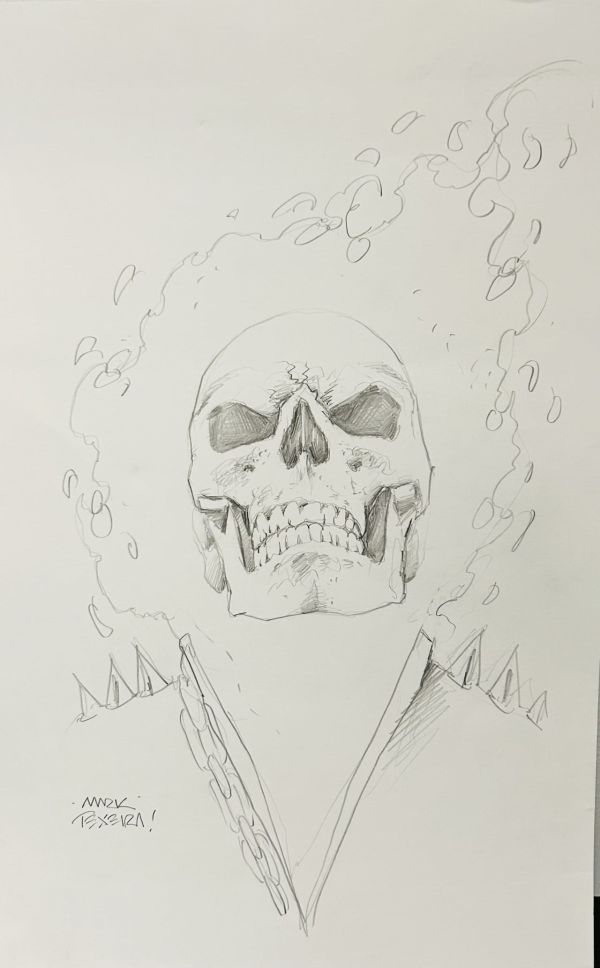 Image for Ghost Rider Pencil Drawing Signed by Mark Texeira