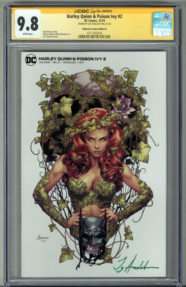 Image for HARLEY QUINN & POISON IVY #2 CGC 9.8 SS SIGNED JAY ANACLETO VARIANT COVER B RARE