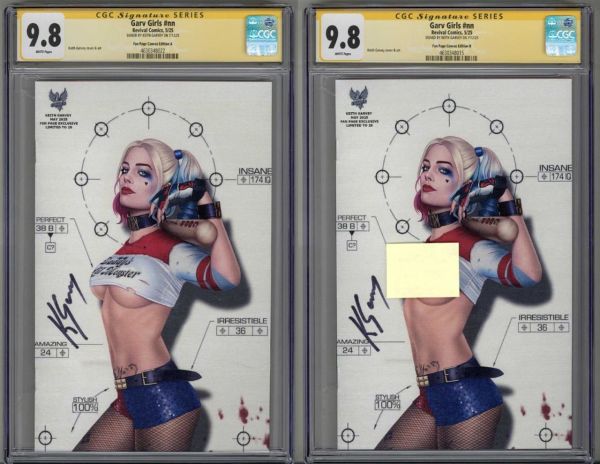 Image for GARV GIRLS SET CGC 9.8 SS SIGNED KEITH GARVEY HARLEY FAN PAGE CANVAS EDITION A/B