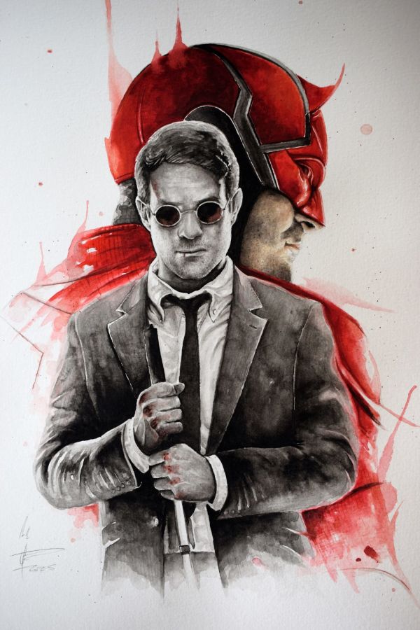 Image for Daredevil Watercolor Illustration
