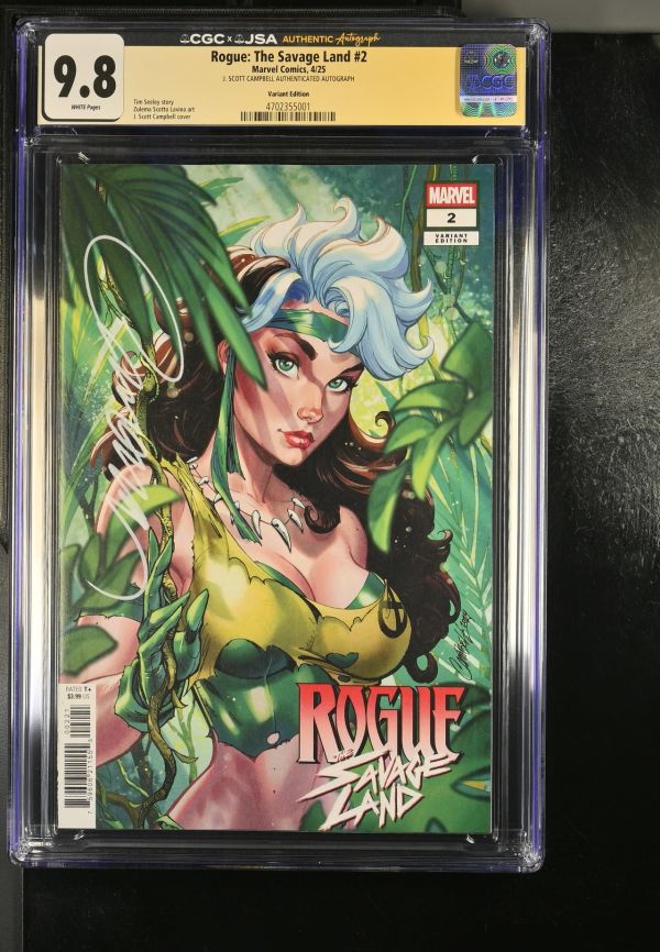Image for Rogue: The Savage Land #2 CGC 9.8 Signed by J. Scott Campbell
