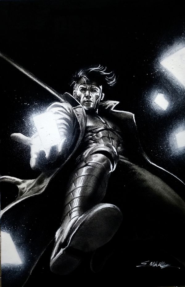 Image for X-Men Gambit charcoal pencils And AirBrush by Manu Silva 