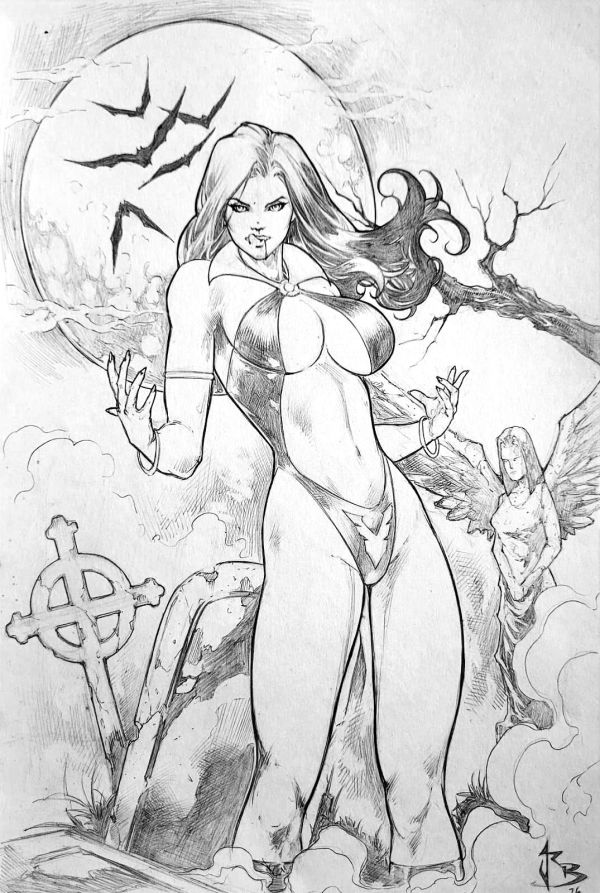 Image for Vampirella Pencil Illustration (A4) By Jailton Rabelo