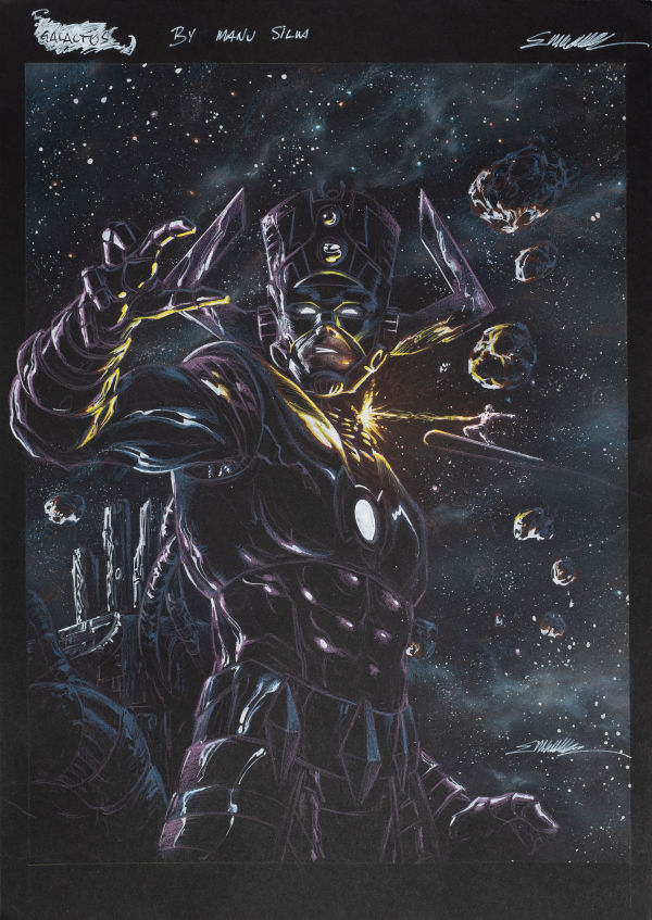 Image for Silver Surfer vs. Galactus Original Art by Manu Silva
