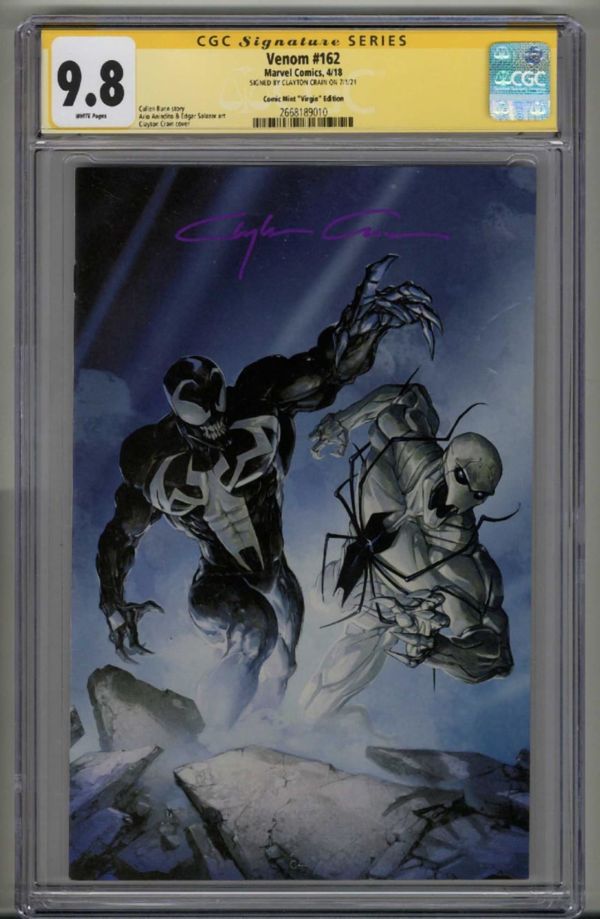 Image for VENOM #162 CGC 9.8 SS SIGNED CLAYTON CRAIN VIRGIN VARIANT EDITION LOW POP RARE