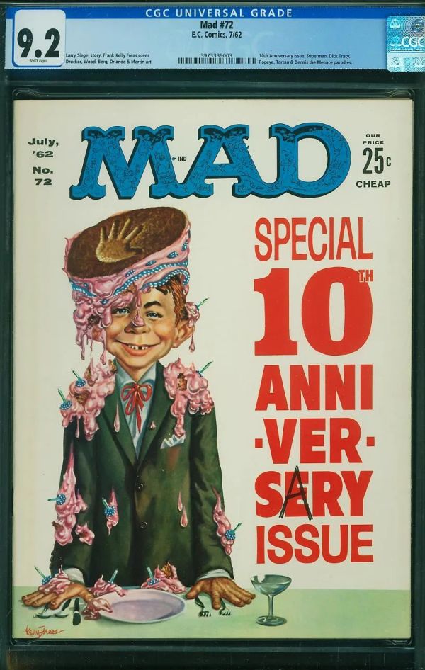 Image for Mad #72 CGC 9.2 10th Anniversary Issue