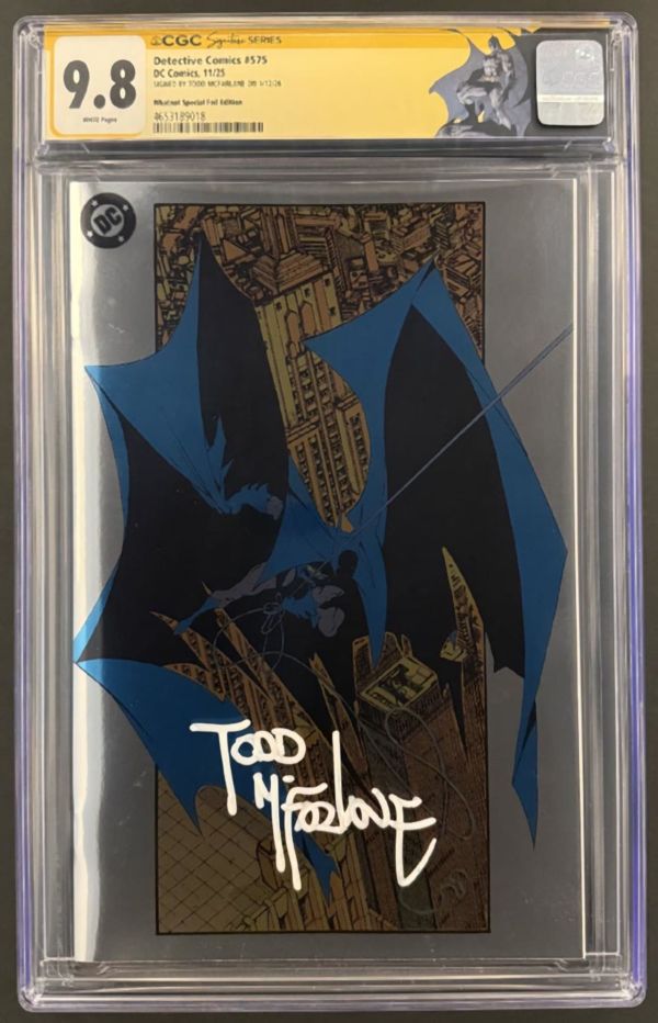 Image for DETECTIVE COMICS #575 CGC 9.8 SS SIGNED TODD McFARLANE NYCC WHATNOT FOIL VIRGIN