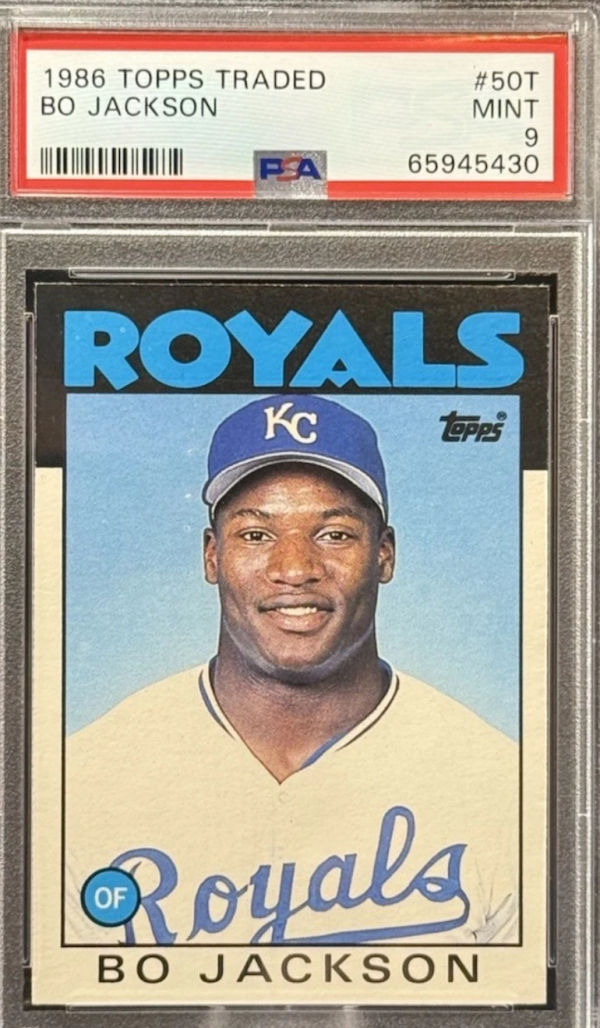 Image for 1986 Topps Traded Bo Jackson #50T PSA Mint 9