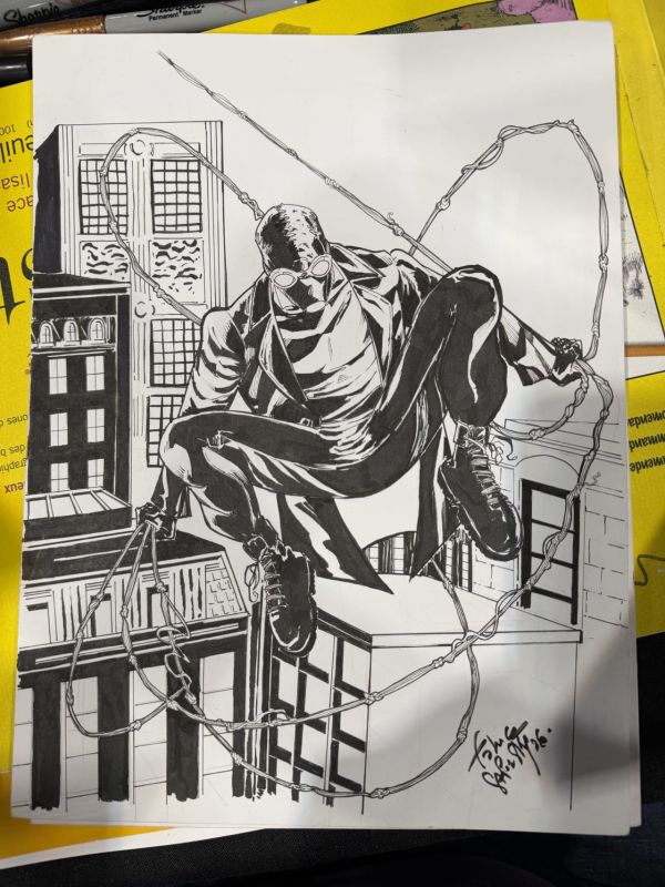 Image for 9x12 signed Spider-Man Noir inked piece