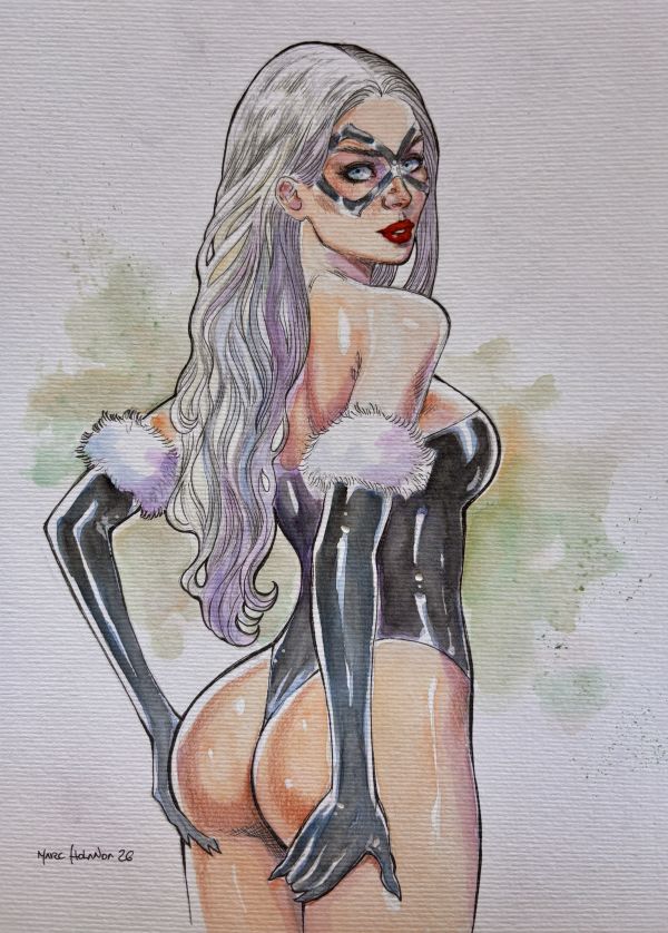 Image for Black Cat Pin Up 9x12