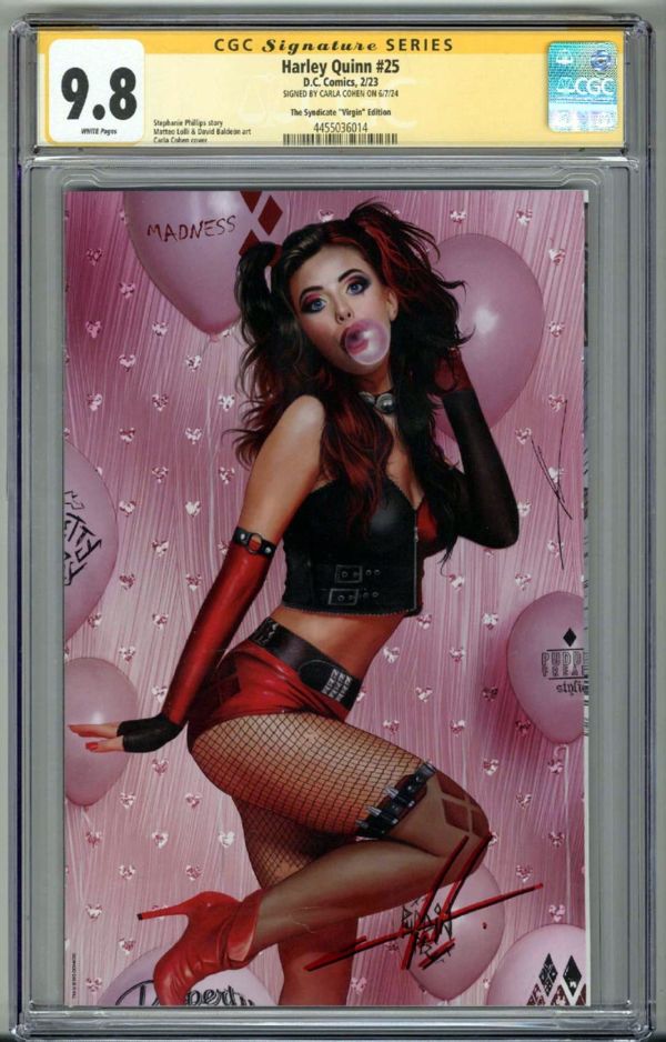 Image for HARLEY QUINN #25 CGC 9.8 SS SIGNED CARLA COHEN VIRGIN VARIANT LE 400 POP 12 RARE