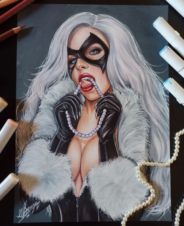 Image for ​Black Cat Pinup Original Art