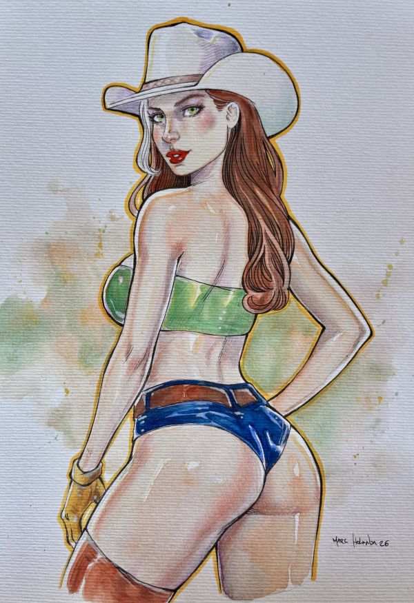 Image for Rogue Cowgirl Pin-Up 9x12